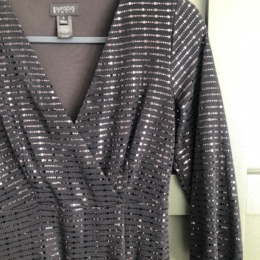 NWT Sequin long black formal dress - Picture 3 of 11